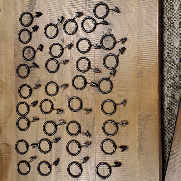 Home Depot, 30 Drapery Ring/Clips, 1 inch, Black, new, but opened packages. - Picture 2 of 8